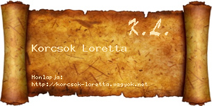 Korcsok Loretta névjegykártya